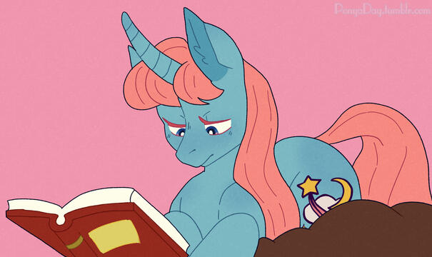 pony studying (from sideblog)